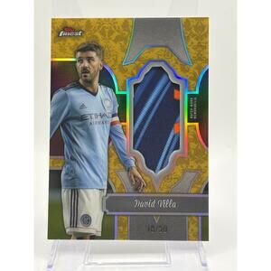 2024 Topps Finest MLS David Villa Finest Fabrics Gold Jersey Patch 18/50 SP NYC